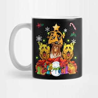 Funny Sheltie Christmas Tree Decor Gift Paws Xmas Presents Mug